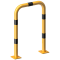 Anti-nudge hoop | removable | steel tube  76 mm | yellow / black | total width: 750 mm | height above ground: 1150 mm